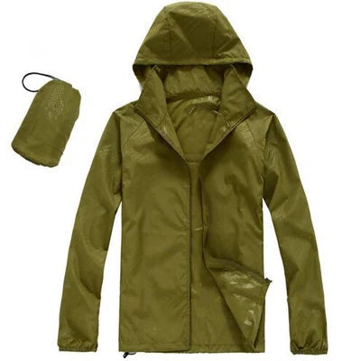 DIMUSI Men's &amp; Women's Quick Dry UV Protection Windbreaker Jacket - Amy Green, M image