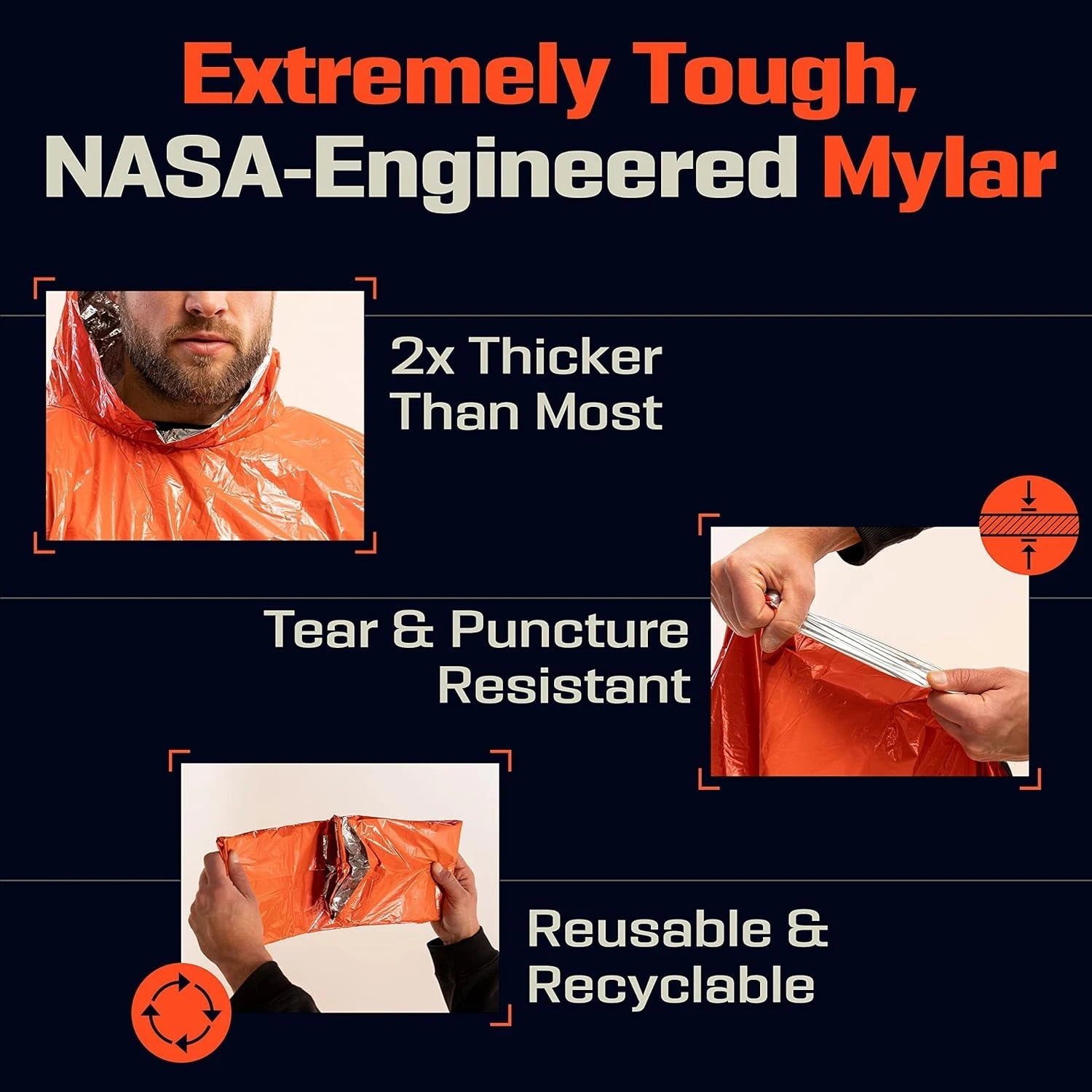 Emergency Rain Poncho Thermal Blanket – Essential Survival Gear image 3