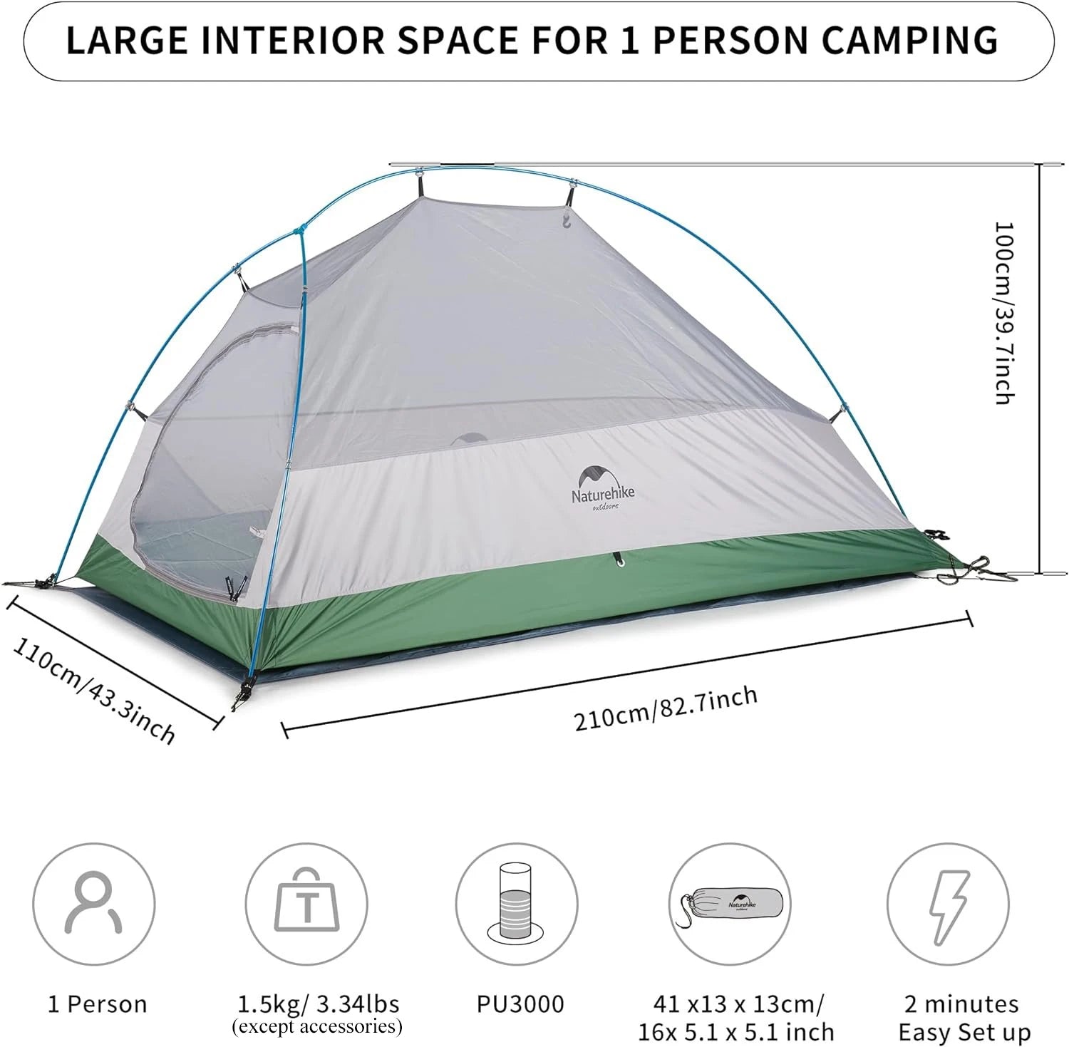 Naturehike Cloud Up Camping Tent – Lightweight and Portable for Adventurers image 4