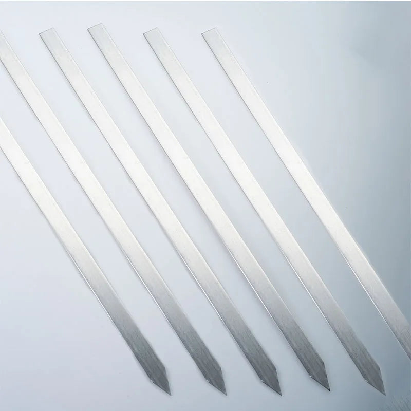 Premium 50cm Stainless Steel BBQ Skewers for Global Grilling Enthusiasts image 5