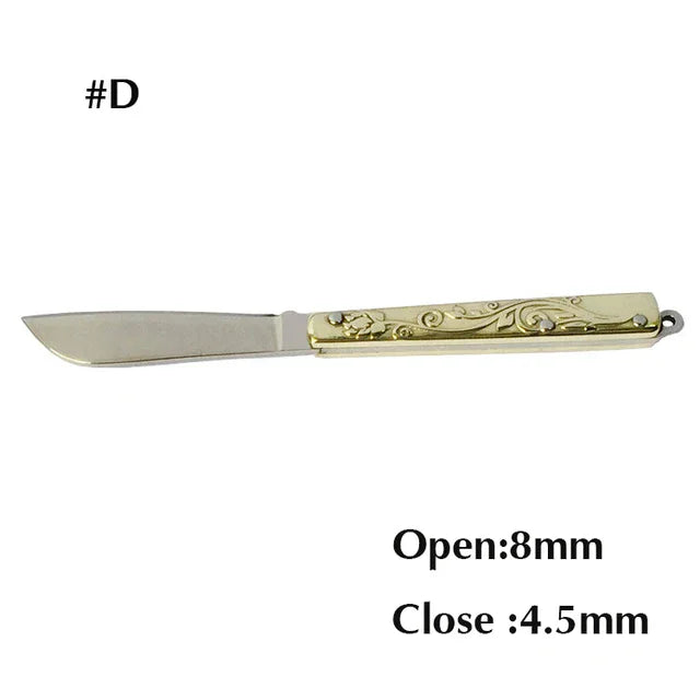 Stainless Steel Mini Mountain Axe – Compact Outdoor Camping Knife - Brass-D image