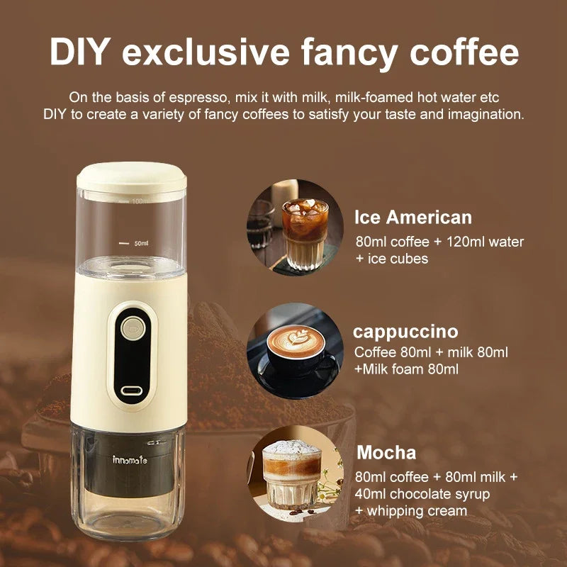 Wireless Electric Portable Espresso Coffee Machine – 3-in-1 Travel Coffee Maker image 2