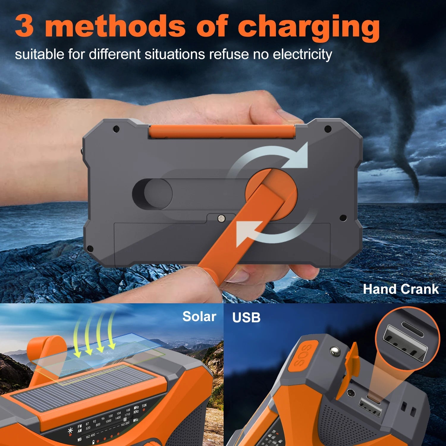 Stay Prepared with the 10000mAh Emergency Radio image 4