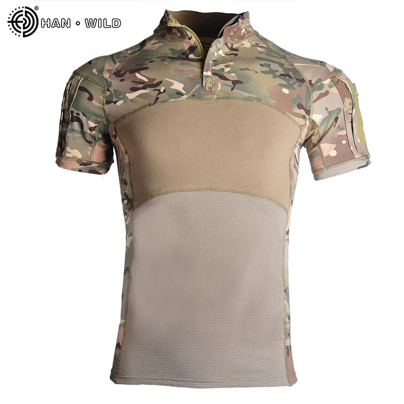Tactical T-Shirt for Men – Ideal for Airsoft, Paintball, and Outdoor Activities - CP, L-60-70kg image
