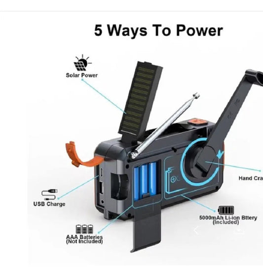 Versatile DAB/DAB+/FM Digital Radio with Solar and Hand Crank Recharge image 1