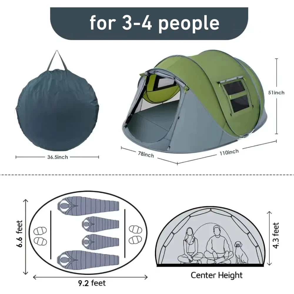 Outdoor Adventure Made Easy: 3-4 Person Automatic Pop Up Tent image 2