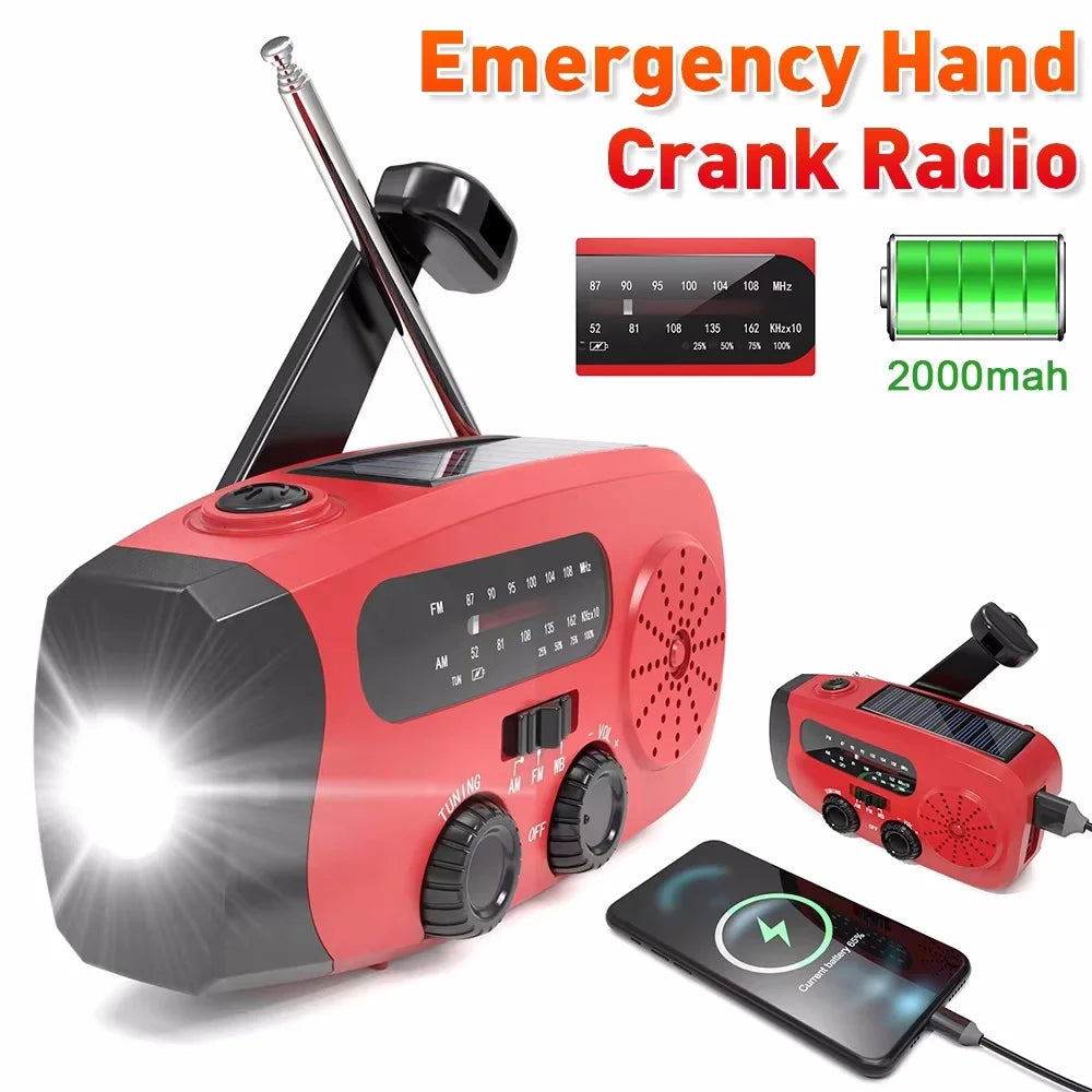 Stay Prepared with the Multifunctional Solar Hand Crank Emergency Radio image 0