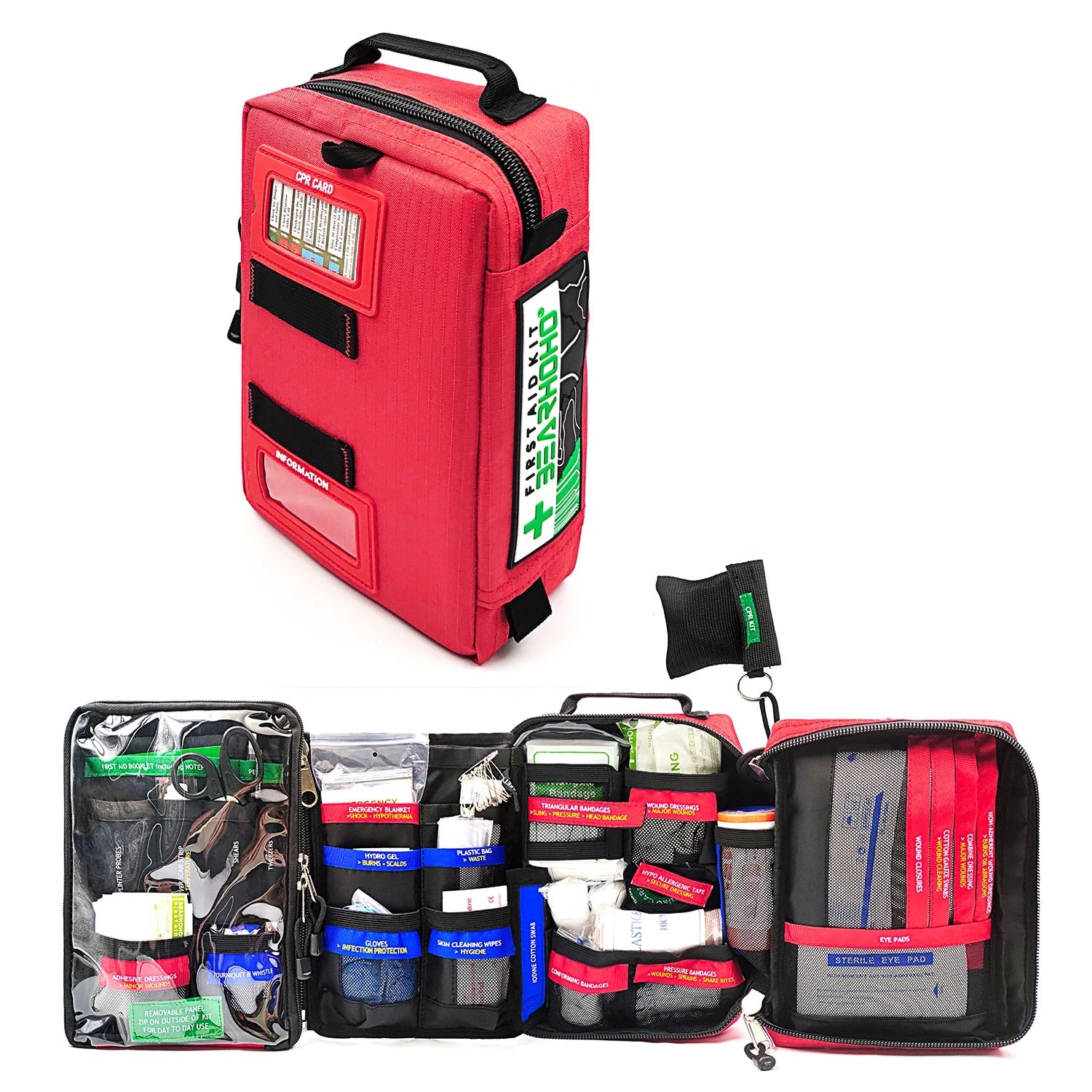 BearHoHo Large Size Handy First Aid Kit Bag – Essential Emergency Companion - Red bag Medical Kit image