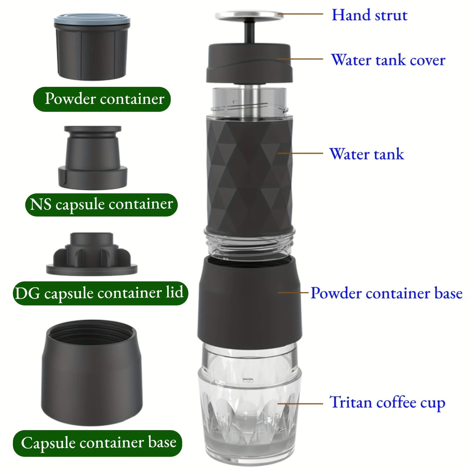 3 In1 Portable Coffee Machine: Espresso, Hot &amp; Cold Brew Anywhere! image 4