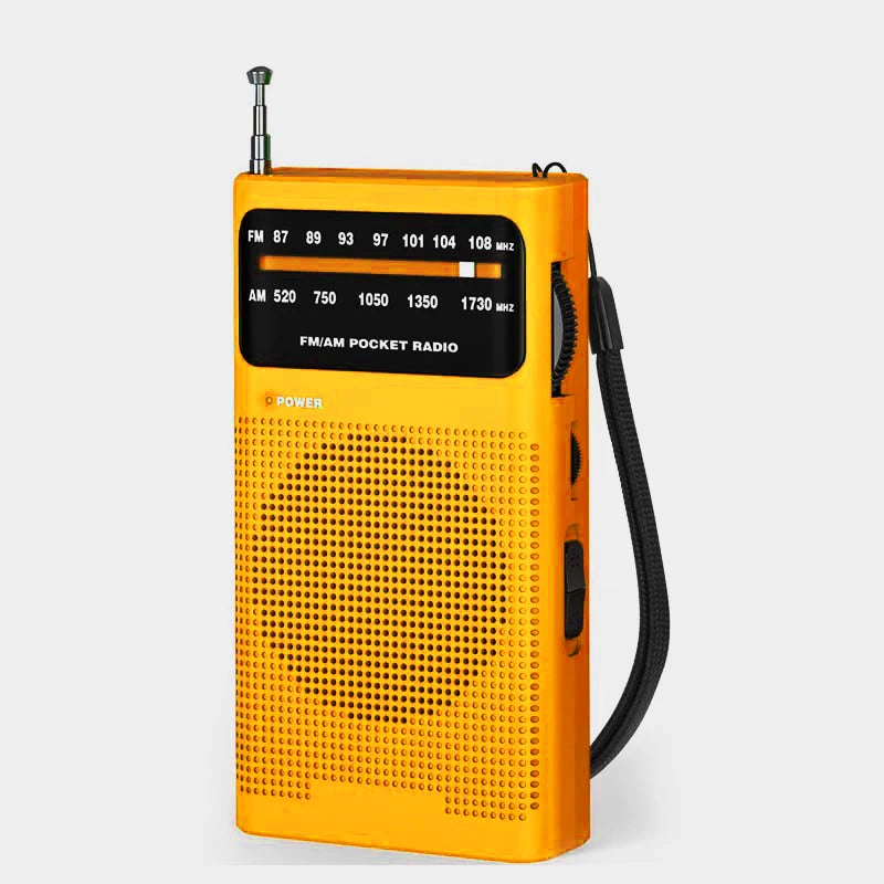 Compact Emergency Survival Radio – Portable AM/FM Analog Pocket Radio - Orange image