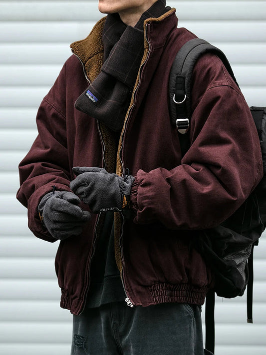 Japanese Vintage Polar Fleece Jacket – High-Quality Winter Streetwear image 1