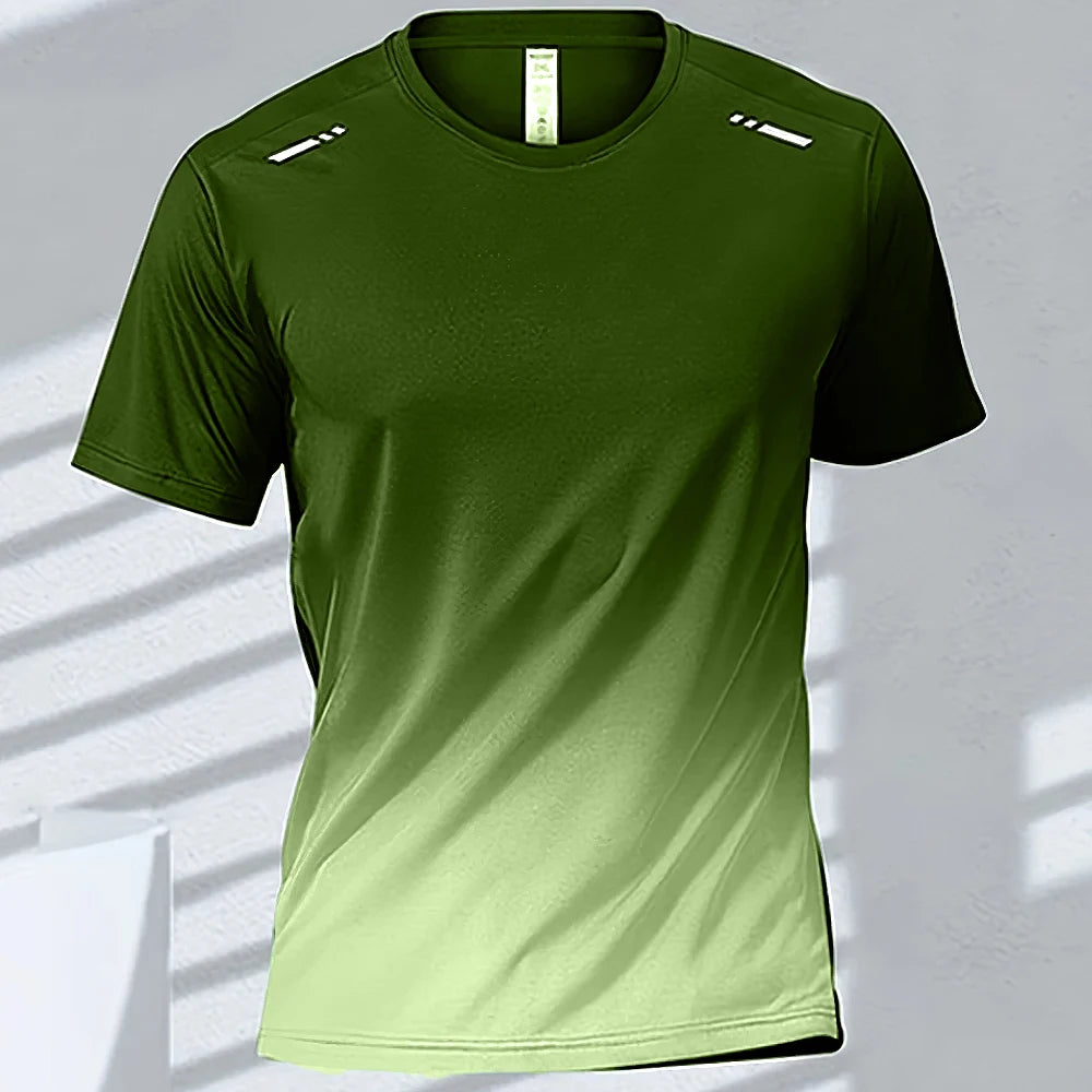 Men's Quick-Drying Gradient Sports T-Shirts – Perfect for Fitness &amp; Outdoor Activities - S51TX6037, 5XL image