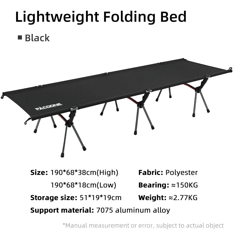 PACOONE Camping Cot – Portable Comfort for Outdoor Adventures - Navy blue image