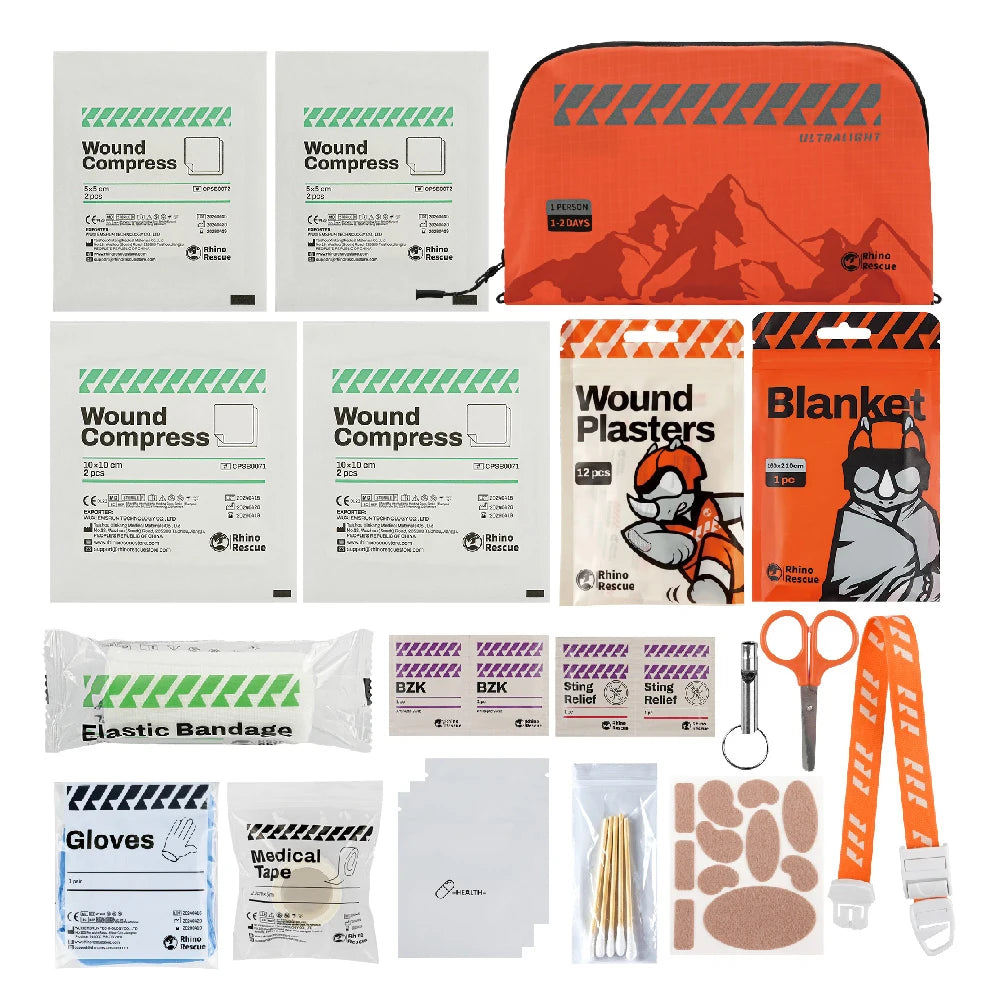 RHINO RESCUE Outdoor Travel First Aid Kit – Essential for Adventurers - Orange image