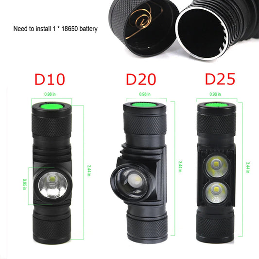 BORUiT D10/D25 LED Headlamp – Rechargeable Flashlight for Outdoor Adventures image 1
