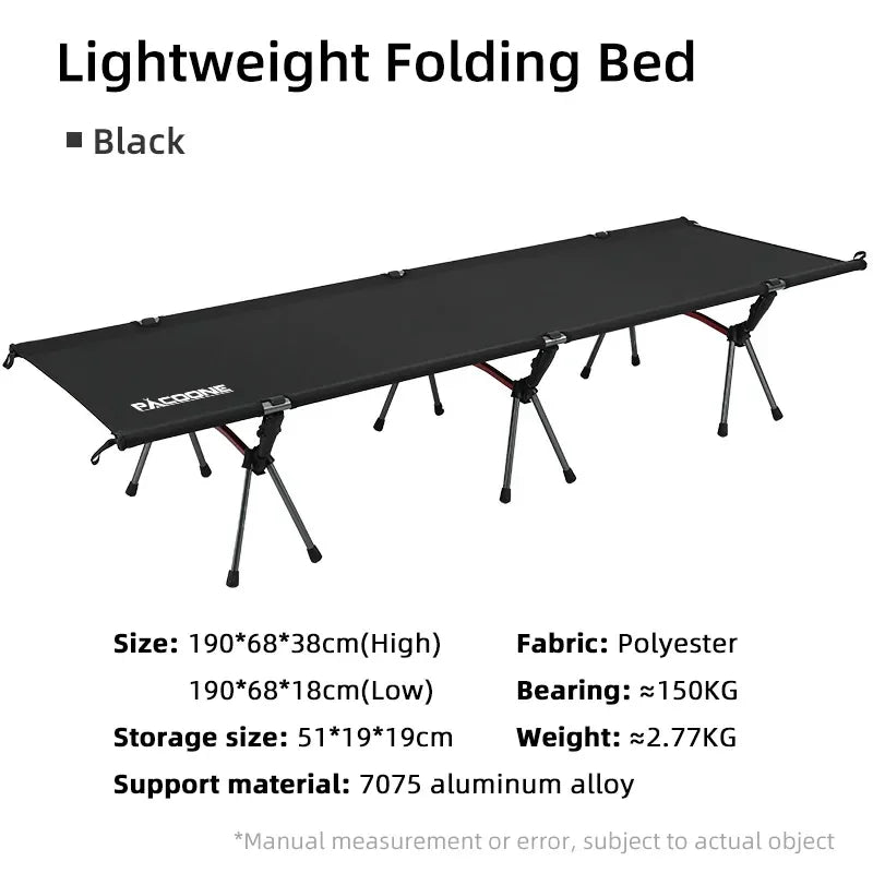 Portable and Comfortable Camping Cot – Perfect for Outdoor Adventures - black image