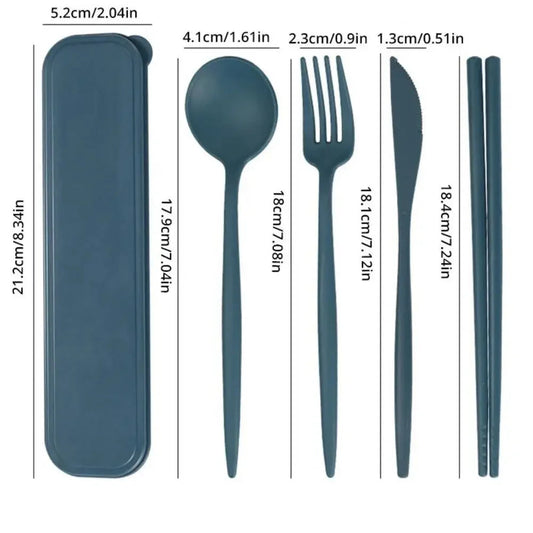 [Hot Sales] Eco-Friendly Wheat Straw Cutlery Set – Portable 4-Piece Utensils image 1