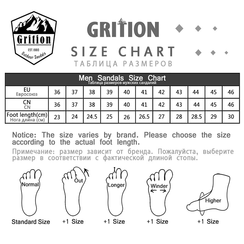GRITION Men's Summer Sport Sandals – Comfortable Outdoor Footwear image 5