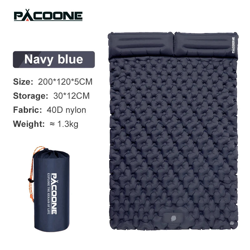 PACOONE Outdoor Camping Double Inflatable Mattress image 7