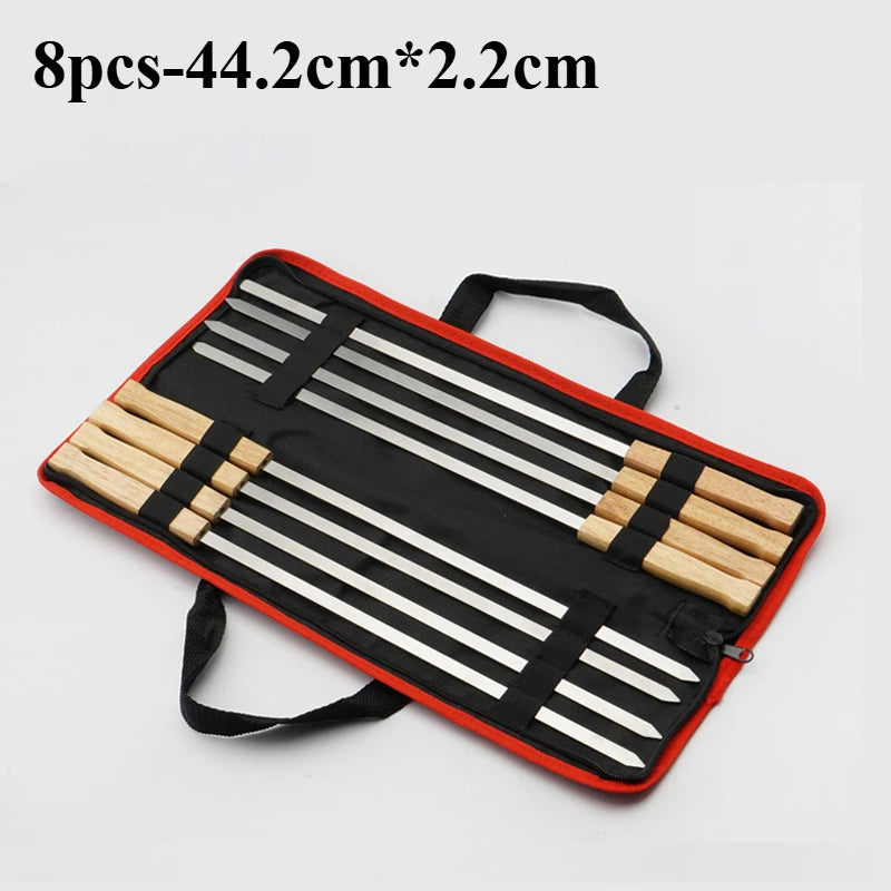 Premium Stainless Steel Kebab Skewers for Global Culinary Delights - 8pcs-44.2cm image