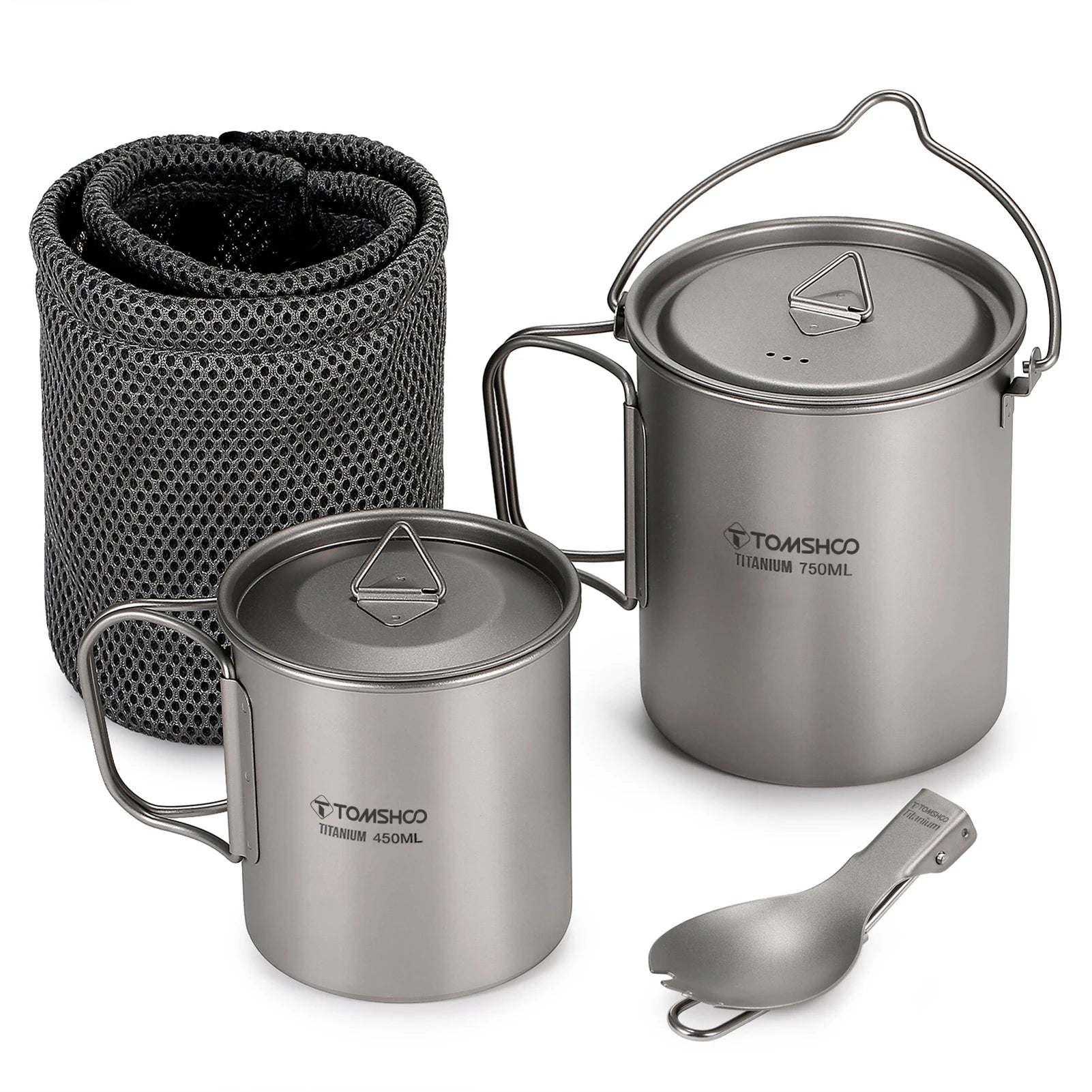 Tomshoo 3 PCS Titanium Cookware Set – Ultralight Camping Essentials image 8