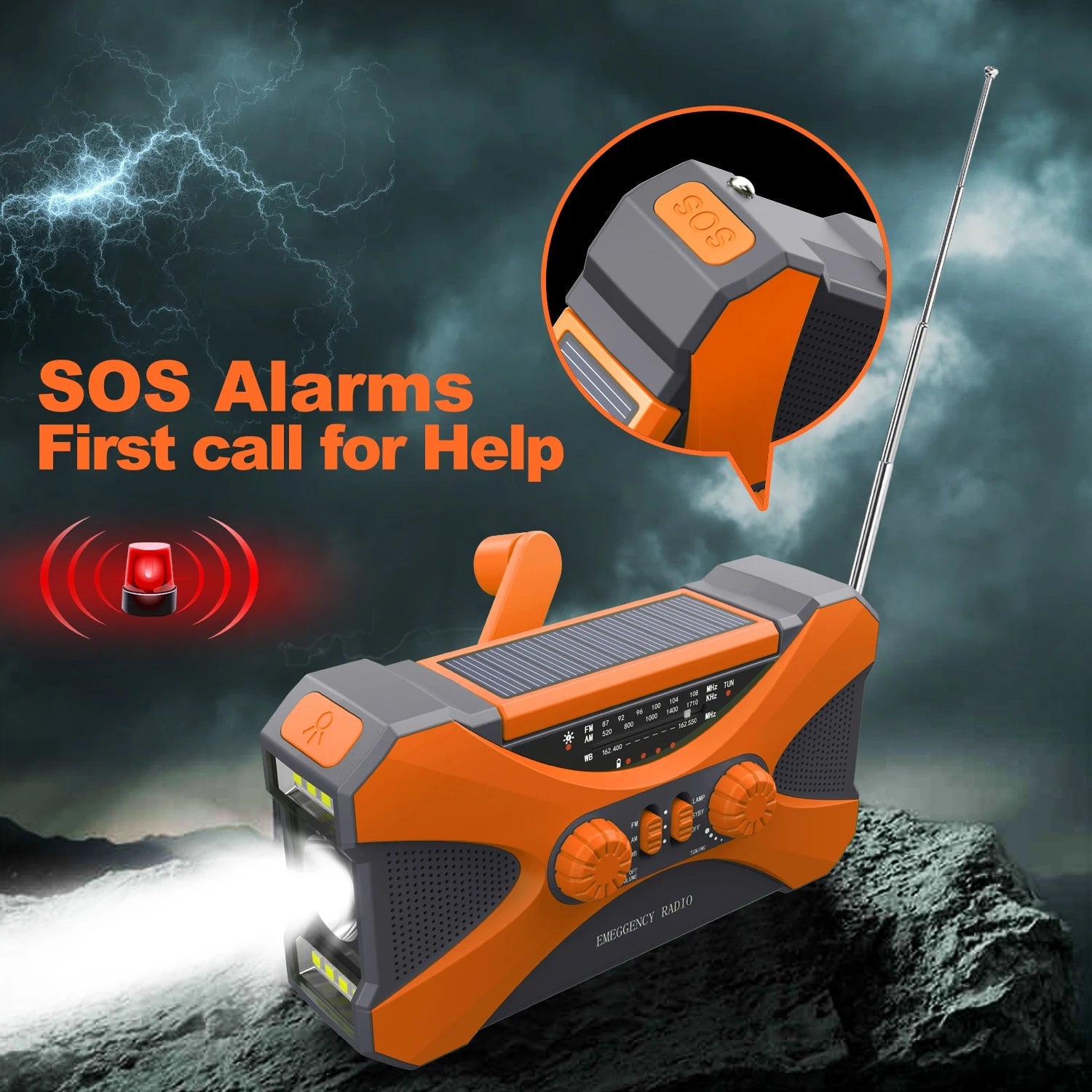 Stay Prepared with the 10000mAh Emergency Radio image 3