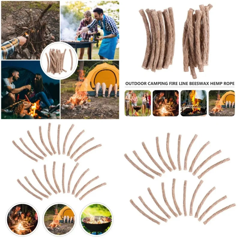 Outdoor Survival Wick Hemp Cord – Essential Camping Fire Starters image 0