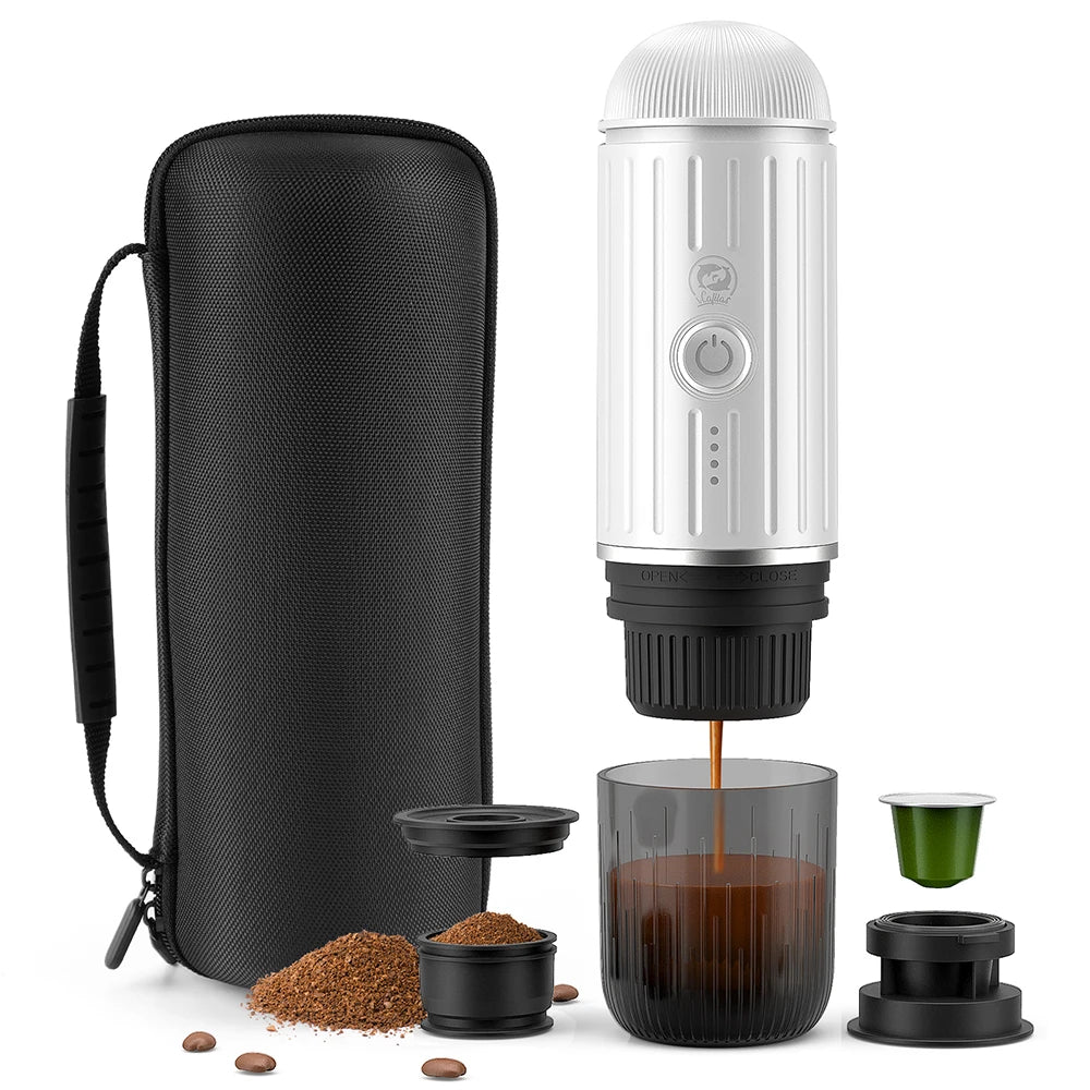 iCafilas 2in1 Espresso Machine – Portable Coffee Maker for Adventures - White, EU image