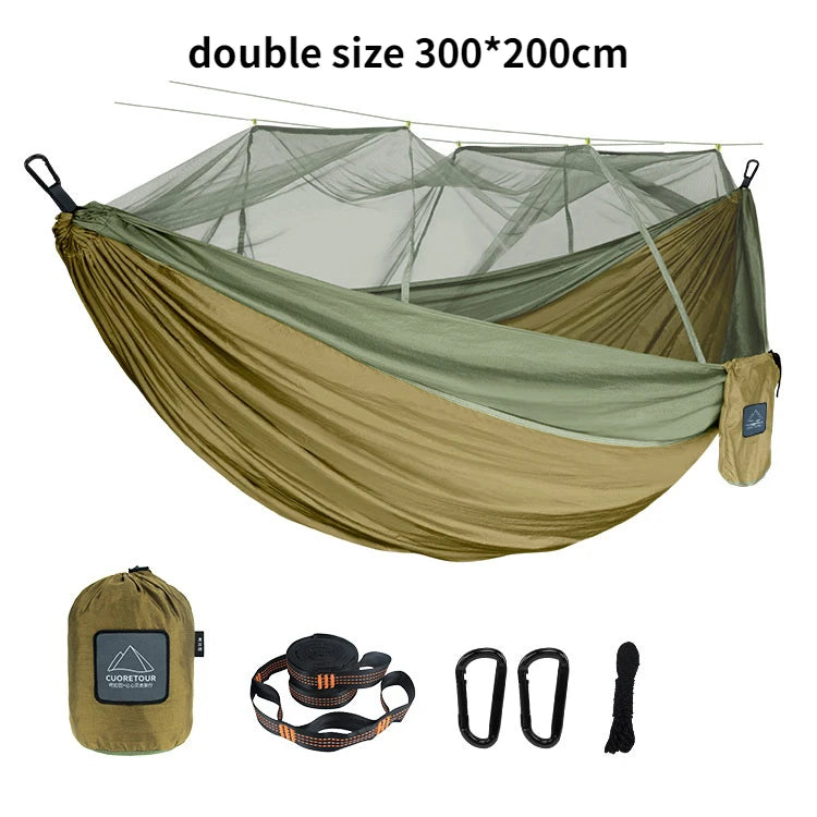 Portable Nylon Camping Hammock with Mosquito Net – Single &amp; Double Size image 8