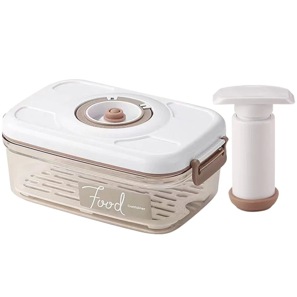 Vacuum Food Storage Box with Time Compass &amp; Air Pump – Large Capacity Organizer - 2.1L Manual Pump image
