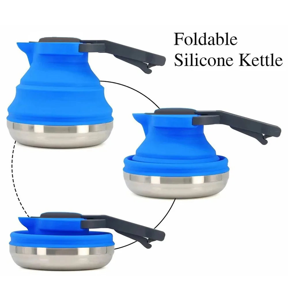Easy Carry Silicone Folding Kettle with Steel Bottom – 1.5L Capacity image 2