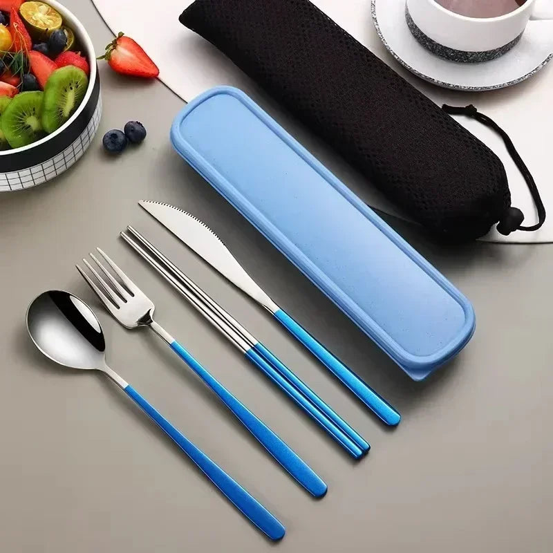 Portable Cutlery Set – 304 Stainless Steel Travel Tableware with Case image 9