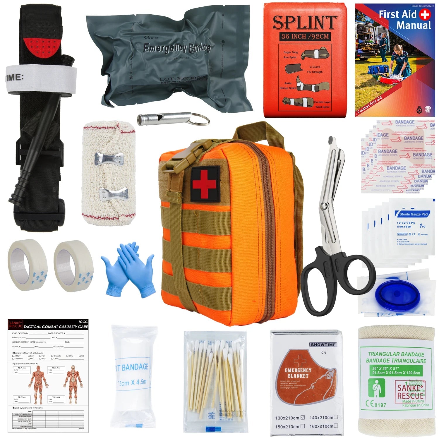 First Aid Kit Outdoor Survival Gear – Essential for Emergency Preparedness - Orange IFAK-D image