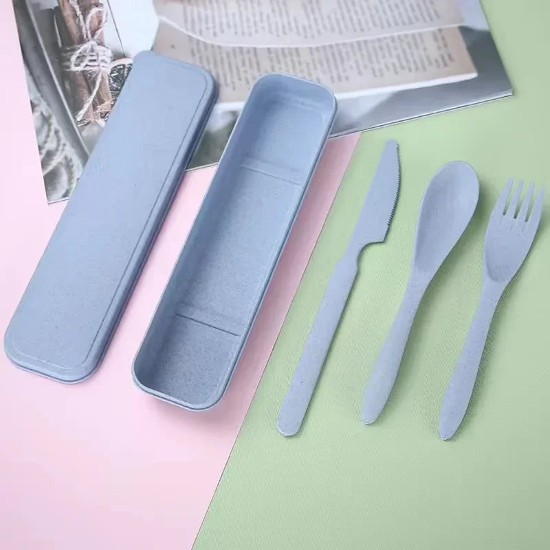 Colorful Wheat Straw Cutlery Set – Eco-Friendly Tableware for Every Occasion image 6