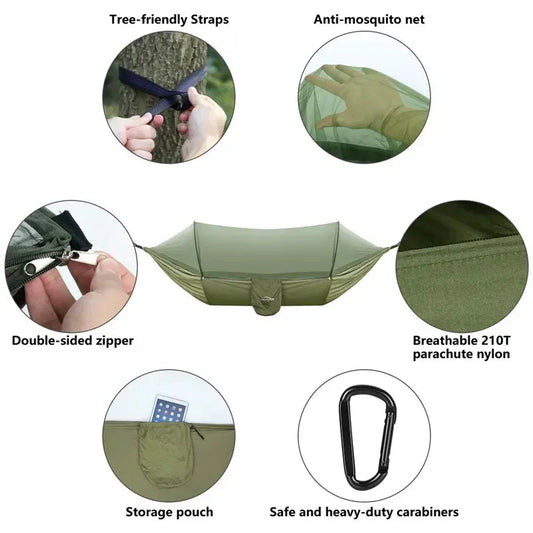 2023 Camping Hammock with Mosquito Net – Lightweight &amp; Portable image 1