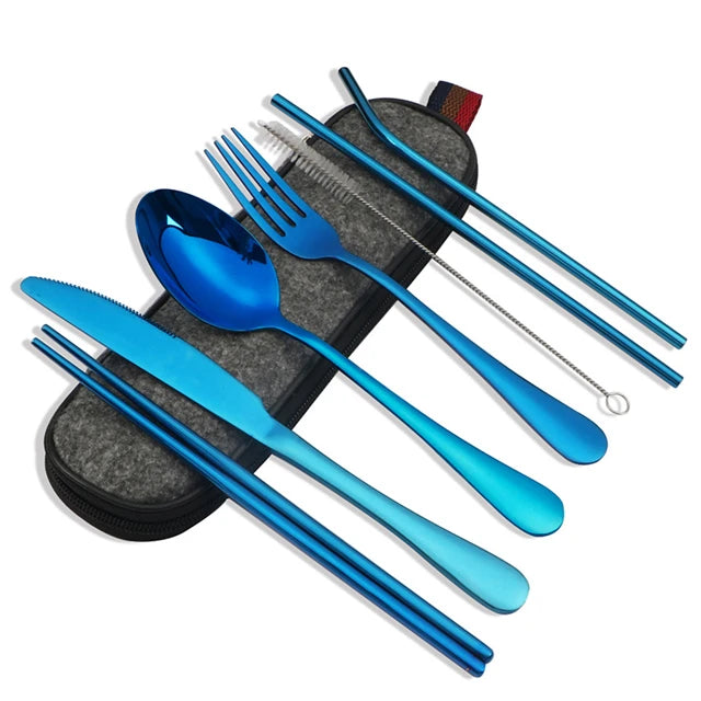 Essential 8-Piece Reusable Travel Cutlery Set for Eco-Conscious Travelers image 6