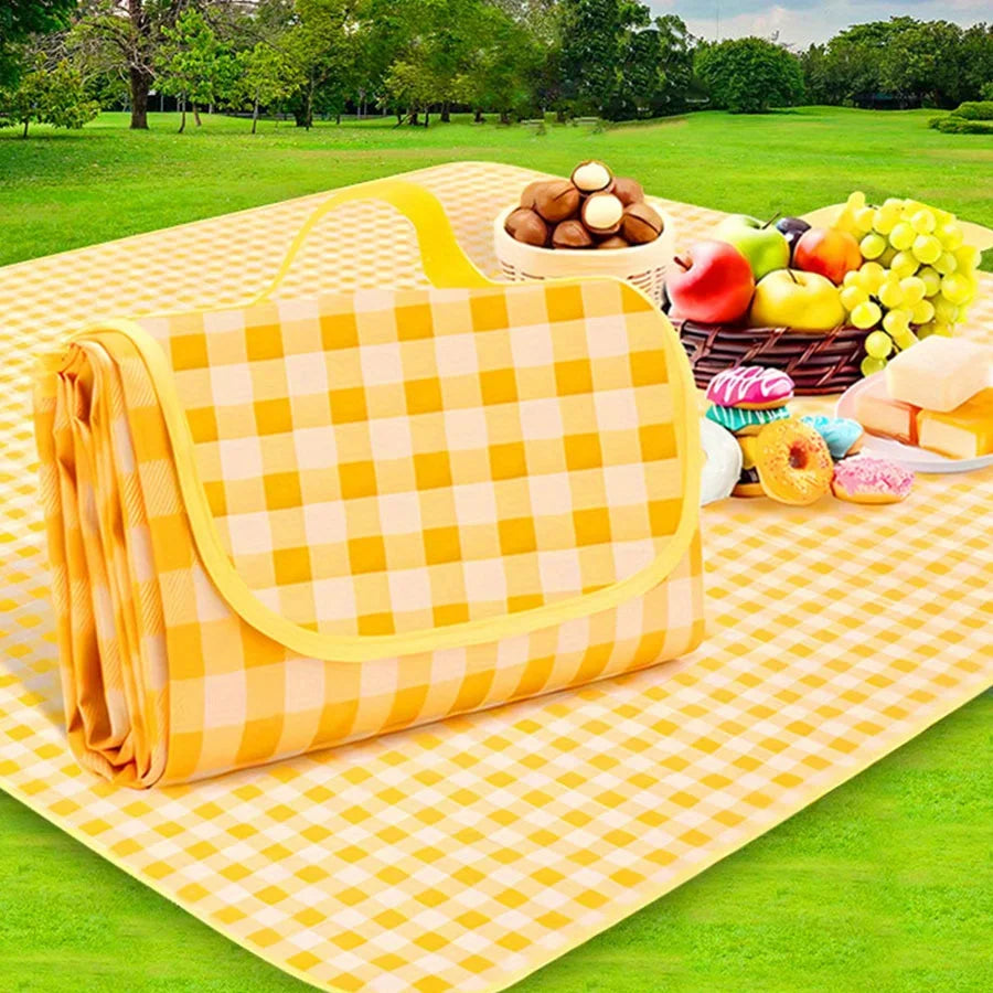 Yellow Green Red Foldable Picnic Mat – Perfect for Outdoor Adventures image 0