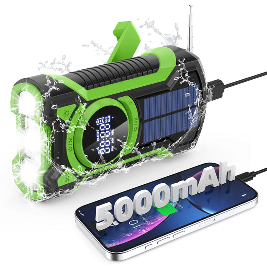 Stay Prepared Anywhere with the Emergency Radio Hand Crank Solar 5000mAh image 0
