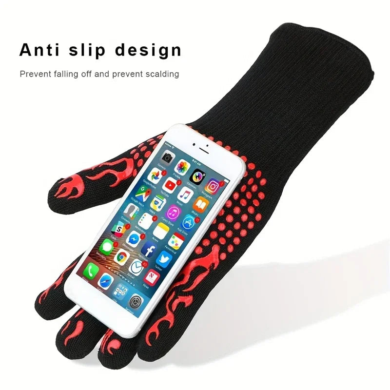 One Piece BBQ Gloves – High-Temperature Resistance Oven Mitts image 4