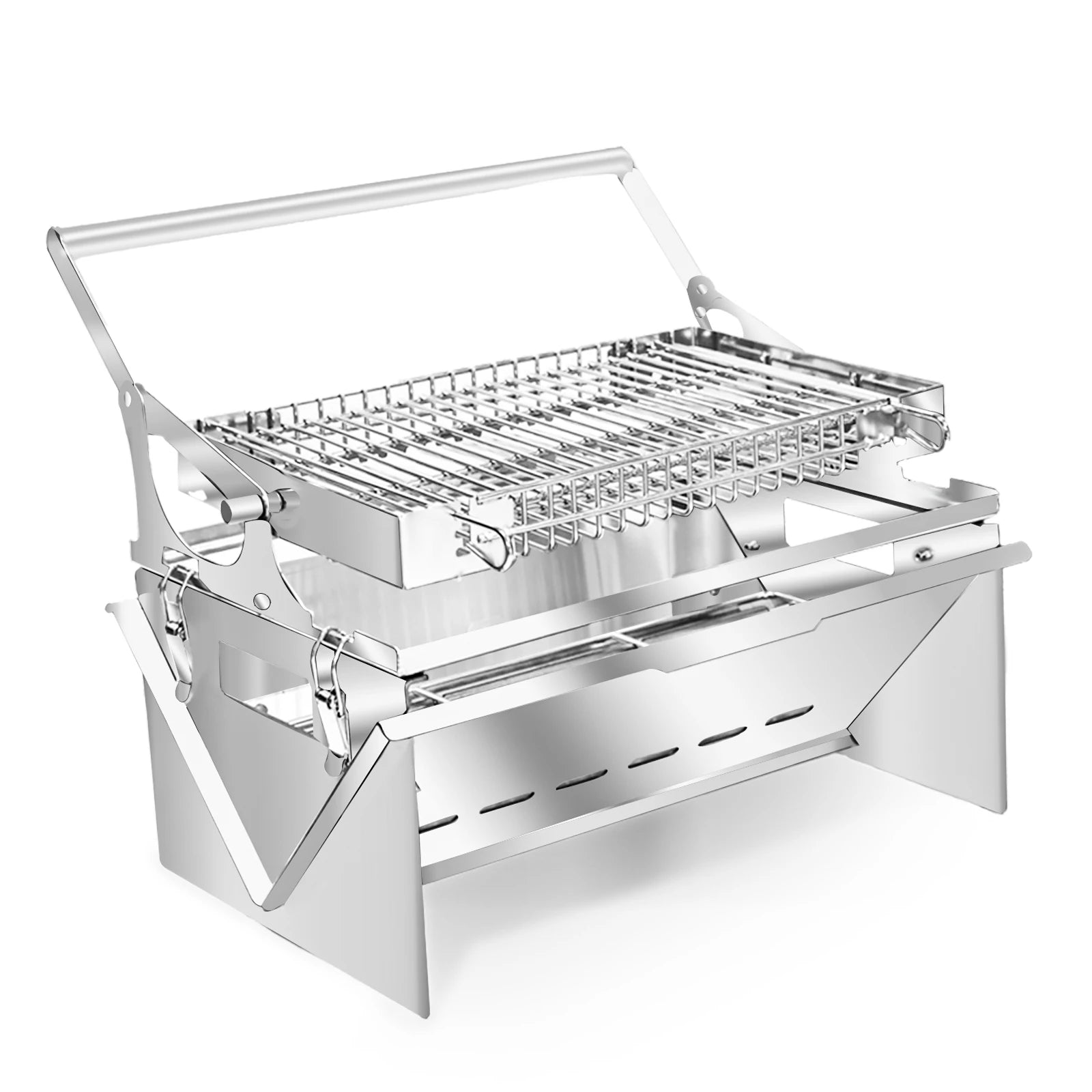 Portable BBQ Grill with 360° Rotating Top Grid for Camping image 4
