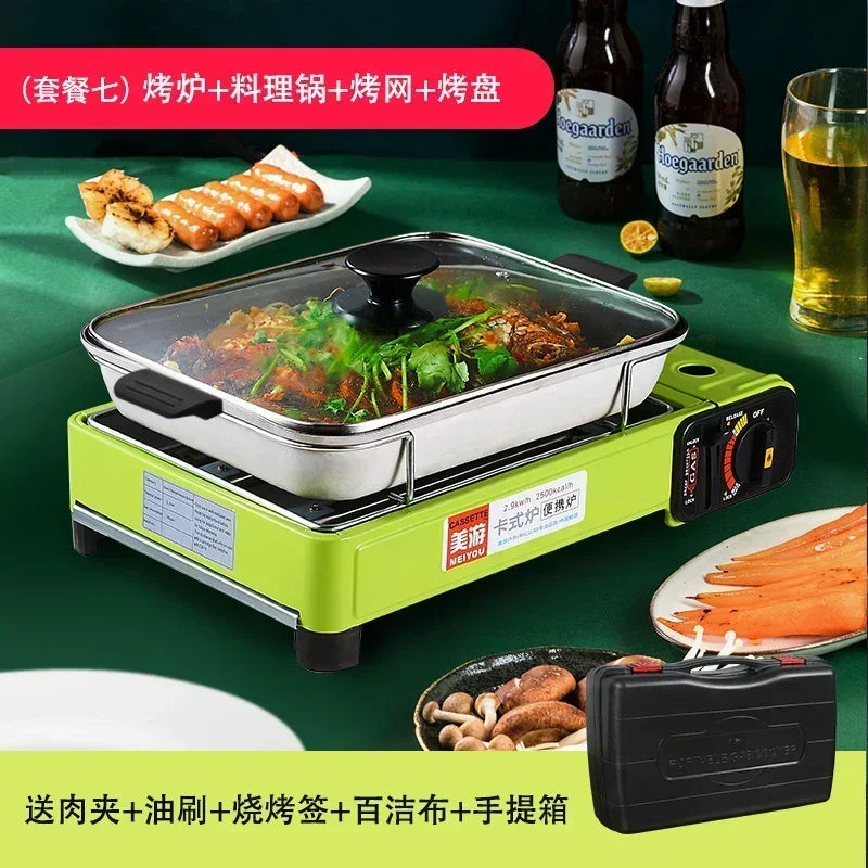 Portable Barbecue Stove – Smokeless Grill &amp; Dual-Purpose Gas Oven - A7 image