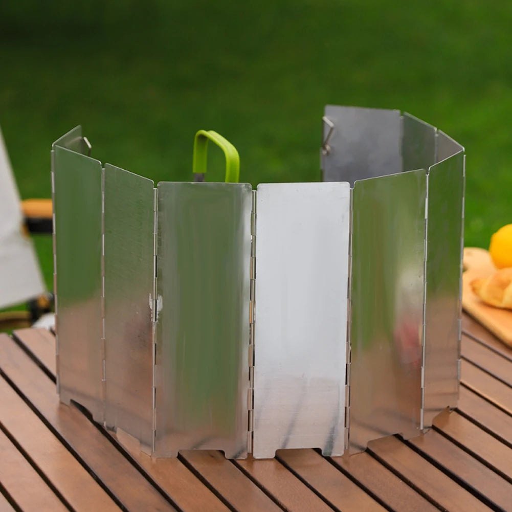 10 Plates Aluminum Wind Screen – Foldable Outdoor Stove Shield image 4