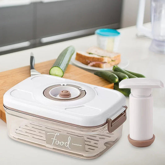 Vacuum Food Storage Box with Time Compass &amp; Air Pump – Large Capacity Organizer image 1