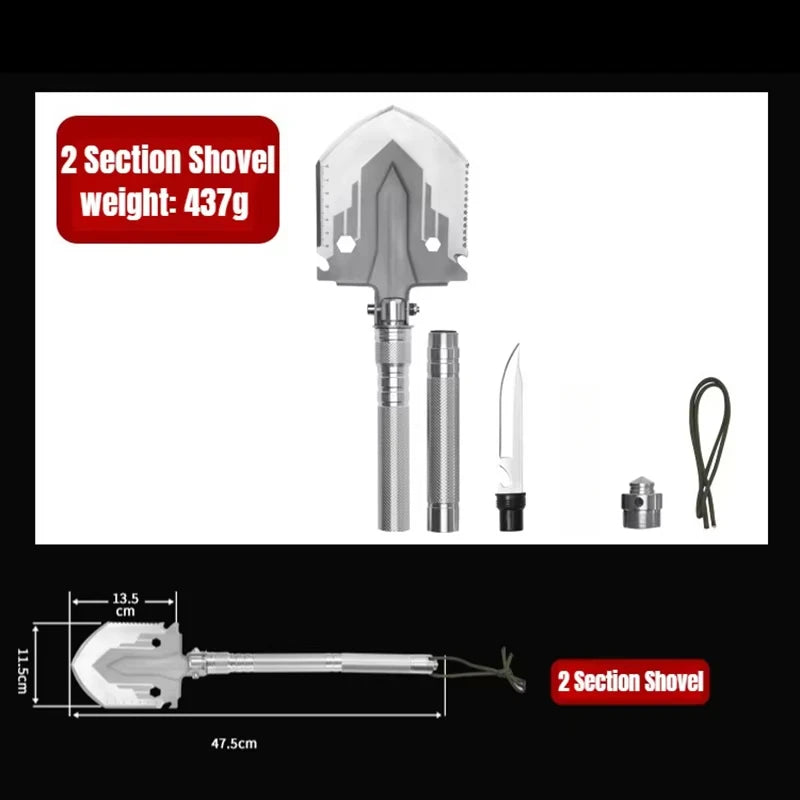 Outdoor Multifunctional Folding Shovel – Essential Survival Gear - 2 Section Shovel image