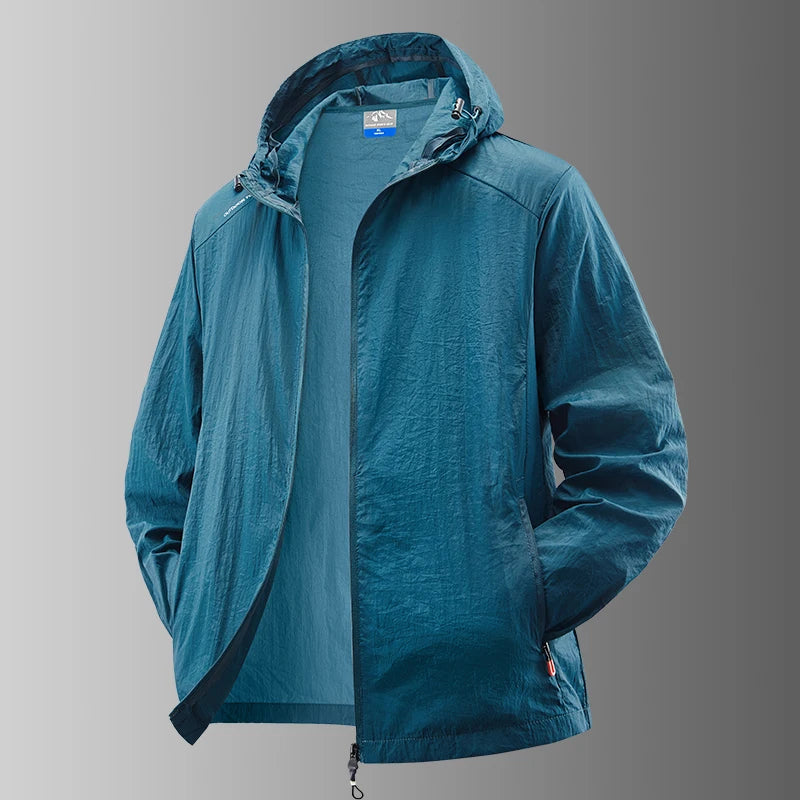 Summer Waterproof Hiking Jackets for Men – Versatile Outdoor Gear - Denim Blue, 3XL 175CM 77-83Kg image
