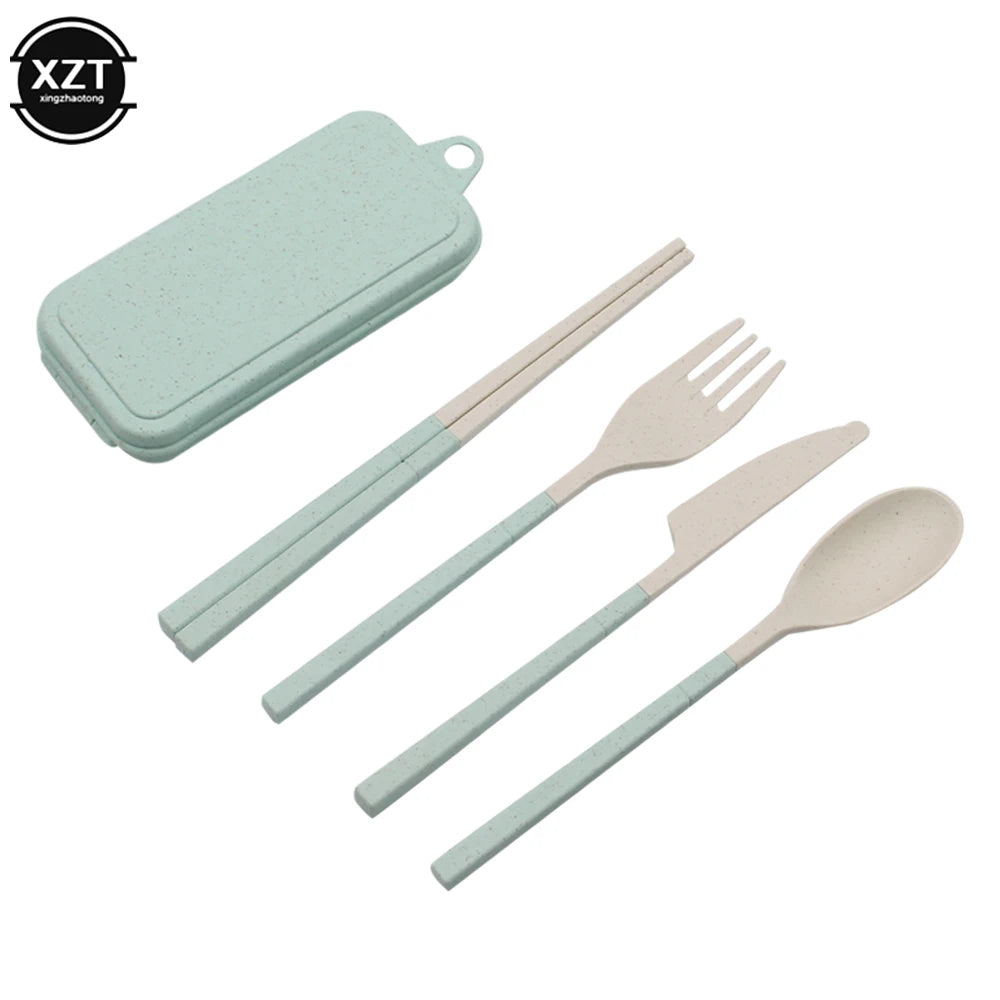 Foldable Wheat Straw Cutlery Set – Eco-friendly Travel Dinnerware image 10