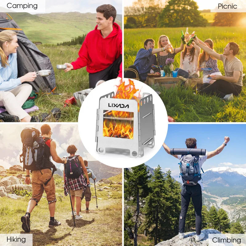Portable Stainless Steel Lightweight Folding Wood Stove for Outdoor Adventures image 5