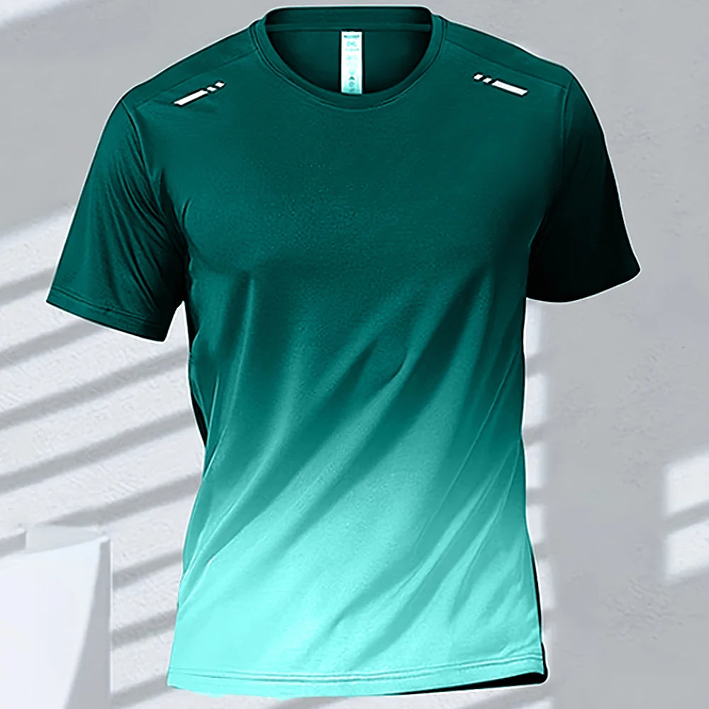 Men's Quick-Drying Gradient Sports T-Shirts – Perfect for Fitness &amp; Outdoor Activities - S51TX6036, XXL image