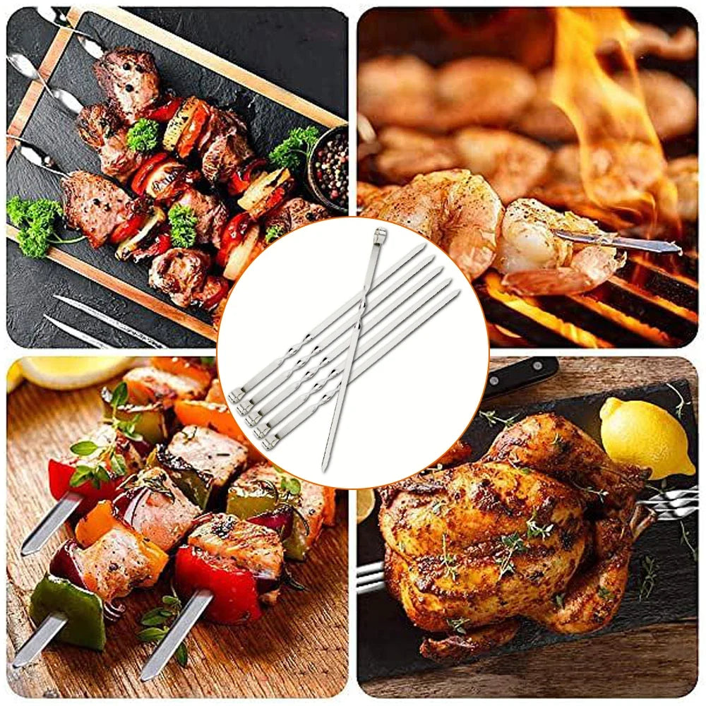 Stainless Steel Barbecue Skewer Set – Ideal for Outdoor Grilling image 2