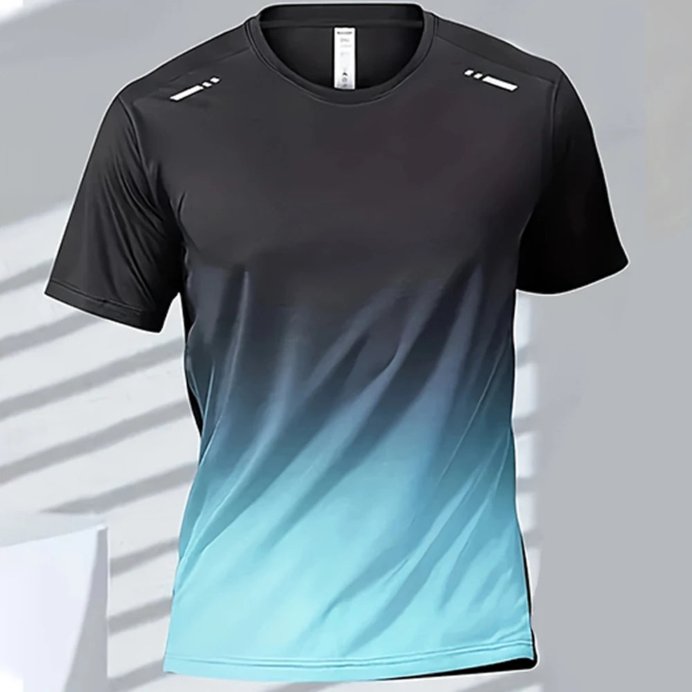 Men's Quick-Drying Gradient Sports T-Shirts – Perfect for Fitness &amp; Outdoor Activities image 0